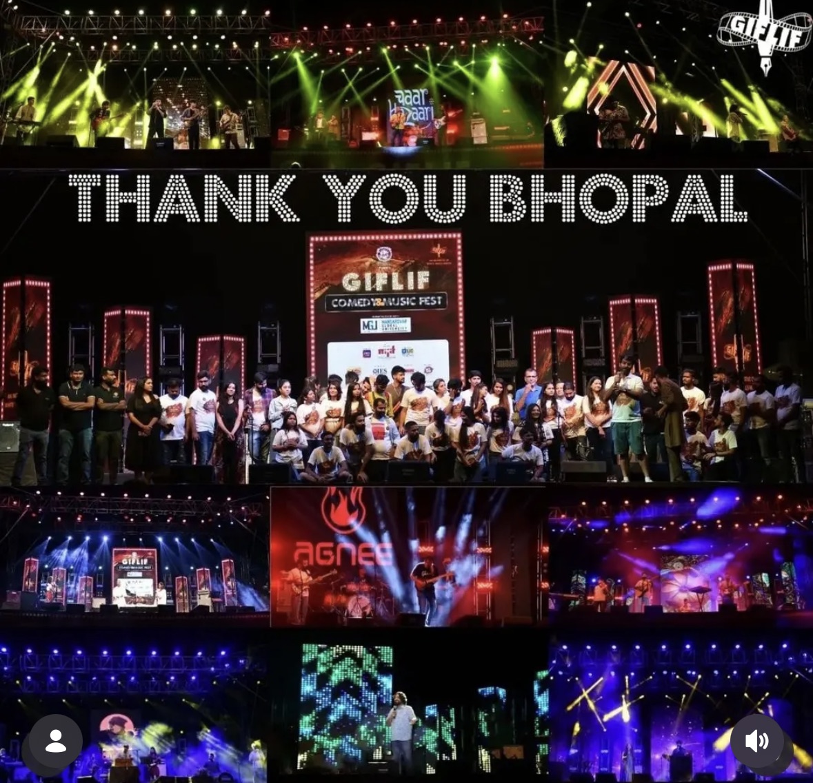 GIFLIF Indiestaan festival stage collage reading Thank You Bhopal